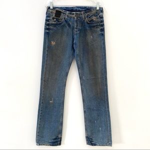 Woman’s Rick Owens 2012 Slab distressed grunge straight leg jeans wkd2012